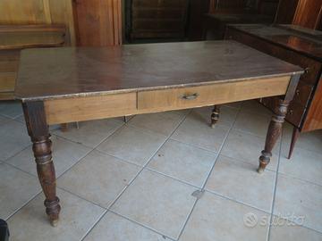 VECCHIO TAVOLO SCRITTOIO IN ABETE 160x76 CM