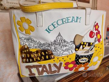 borsa braccialini da donna bianca a spalla