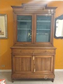 Mobile Vetrina in noce chiaro metà Ottocento