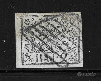 Antichi Stati PONTIFICIO 1852 2 bai grigio usato