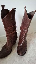 stivali da donna in pelle marrone taglia 38