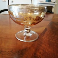 Coppa in vetro decorazioni color oro