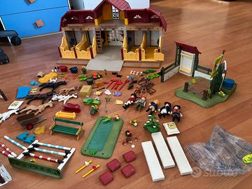 playmobil grande maneggio +  lavaggio + percorso