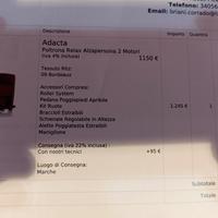 Poltrona relax alza persone con 2 motori