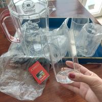 set #Guzzini caraffa e 4 bicchieri 