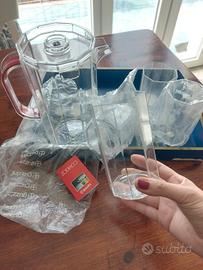 set #Guzzini caraffa e 4 bicchieri 
