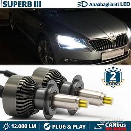 Kit Luci LED H7 Skoda SUPERB 3 Bianco Puro 12000LM