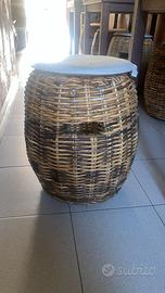 SGABELLO VIMINI con cuscino