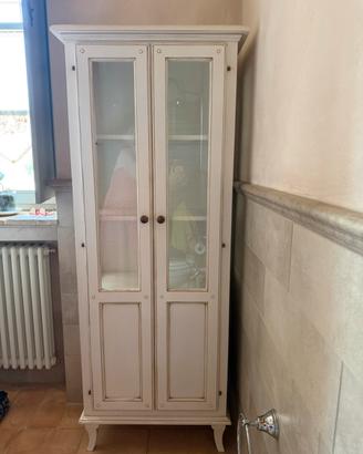 Mobiletto vetrina Mobili Paganelli- crema anticata