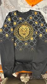 Felpa nera e oro con leone – stile luxury