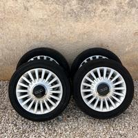 Set 4 cerchi con gomme originali fiat 500 r15