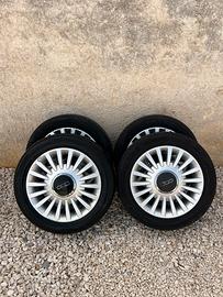 Set 4 cerchi con gomme originali fiat 500 r15