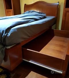 Letto Ciliegio Fatto dal Falegname con Cassettone 