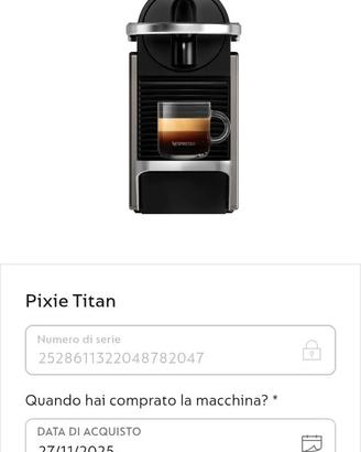 Nespresso Pixie Titan in garanzia