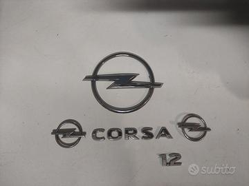 SCRITTA OPEL CORSA D 1.2 + logo+ 2 loghi cerchi 