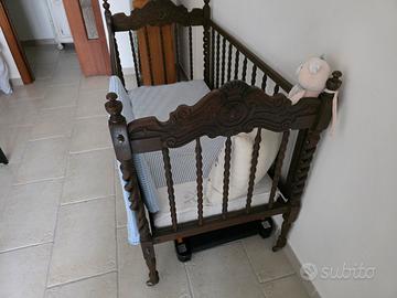 materassino e Culla in legno fatta a mano