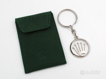 Rolex Portachiavi Acciaio Custodia Verde ORIGINALE