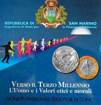 Rep. San Marino-Monete Divisionali FDC-anno 2000