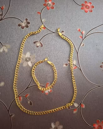 set collane e bracciale placcato oro 18k 