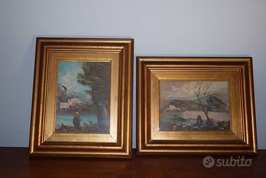 Coppia  dipinti d'epoca Antonio Giordano