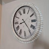 Orologio Shabby bianco e beige da parete 60*50