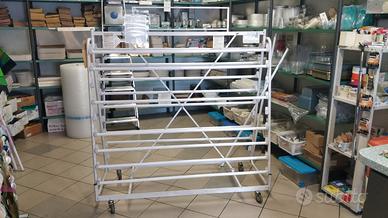 Espositore stand porta rotoli con taglierina