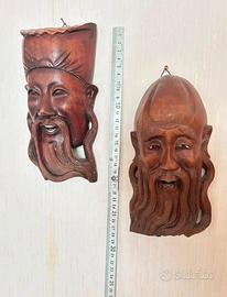 Maschere in legno soggetti orientali