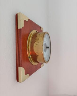 Barometro Vintage da Parete in Legno e Ottone