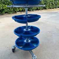 carrello porta minuterie a 24 cassette e ruote