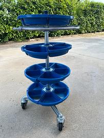carrello porta minuterie a 24 cassette e ruote