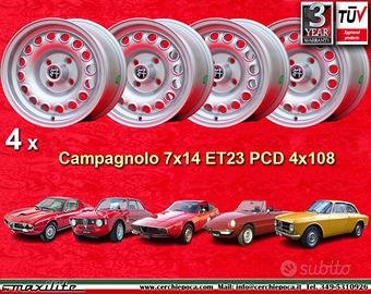 4 pz. cerchi Alfa Romeo GTA 7x14 ET23 105 Coupe Sp