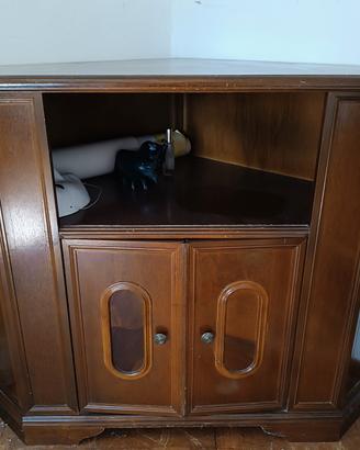 mobiletto angolare in legno 
