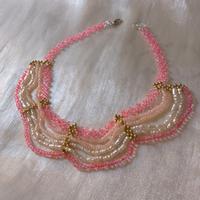 Collana Statement artigianale rosa perle