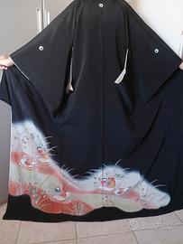 kimono Tomesode autentico giapponese antico in set
