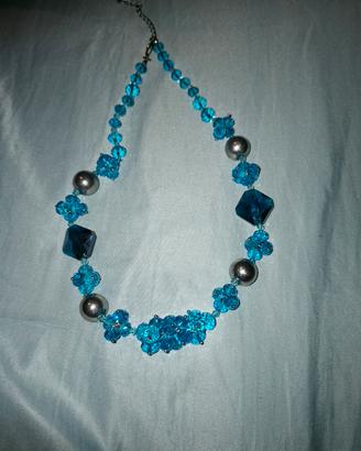 collana pietre azzurro blu