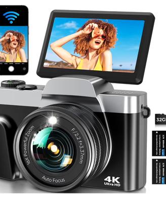 Fotocamera Digitale WiFi 4k 64MP