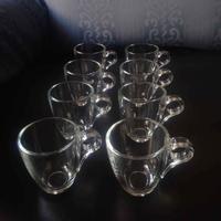 Set composto da 8 tazze da caffè in vetro, nuove