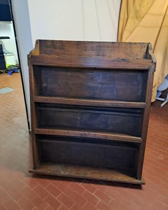 Antica credenza scansia rustica castagno XVIII sec