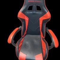 Sedia Gaming MOMO Design Ergonomica Nera/Rossa 