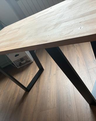 Tavolo legno faggio lamellare massello