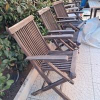 Sedie da giardino in teak