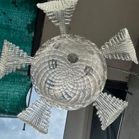 Lampadario vintage in vetro lavorato stile Murano