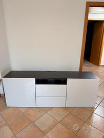 IKEA BESTÅ Mobile TV Marrone Nero-Grigio Chiaro