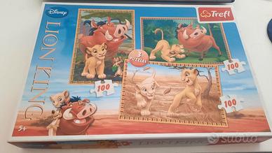 Re Leone - Lion King - Puzzle Trefl 3x1 100 pezzi 