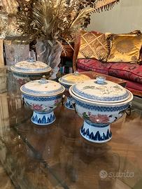 Set 4 Zuppiere Potiche Vasi Cina Antico