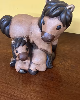 THUN Cavalli - Mamma e Puledro- Statuetta ceramica