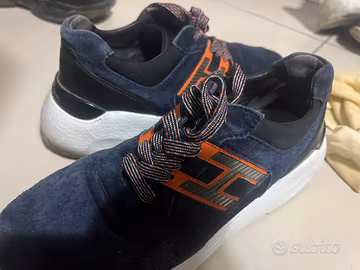 Sneakers Hogan originali blu e arancioni scasciate