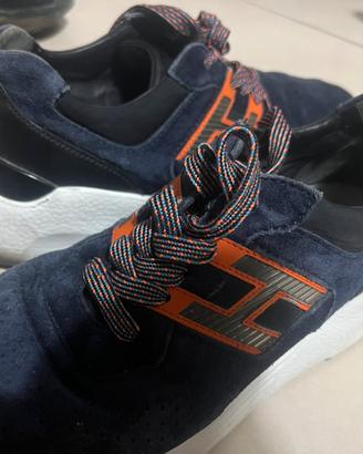Sneakers Hogan originali blu e arancioni scasciate