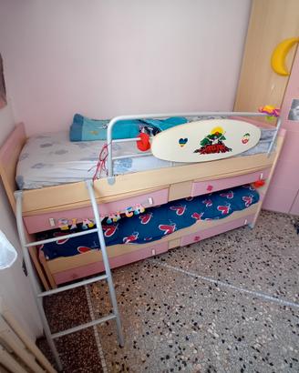 Letto a castello estraibile