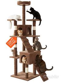 Tiragraffi XXL 170cm con Doppia Cuccia per Gatti A